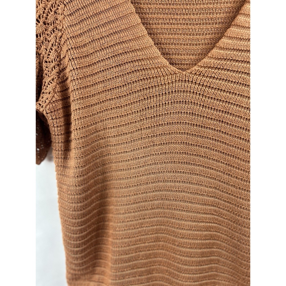 Gimmick by BKE Copper Ribbed Bodysuit M Cottagecore Boho Festival Fall Knit - Picture 5 of 10